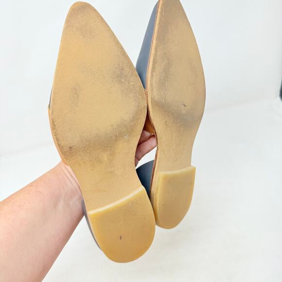 Fortress of Inca Leather Flats Size 7 Two-Tone Blue Tan Pointed Toe D’Orsay - Picture 10 of 12